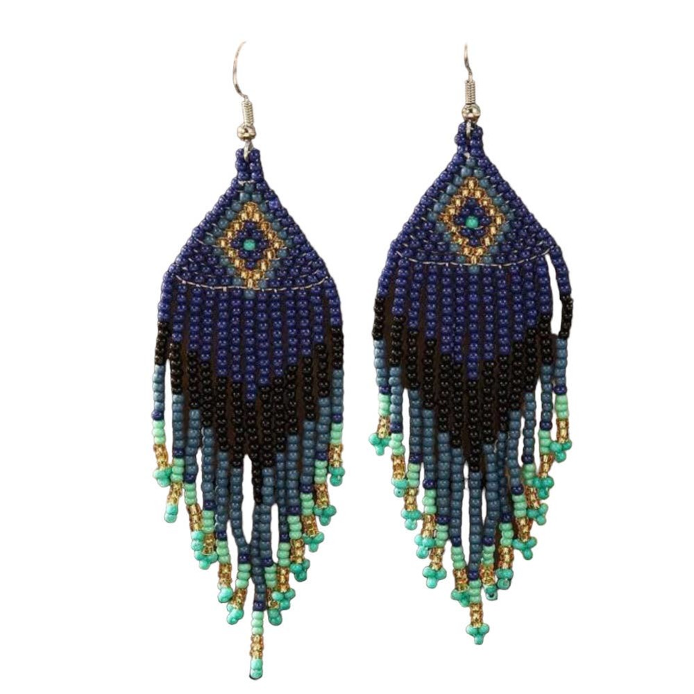 Handmade Beaded Bohemian Style Tassel Earrings